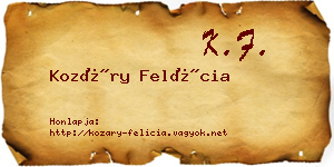 Kozáry Felícia névjegykártya